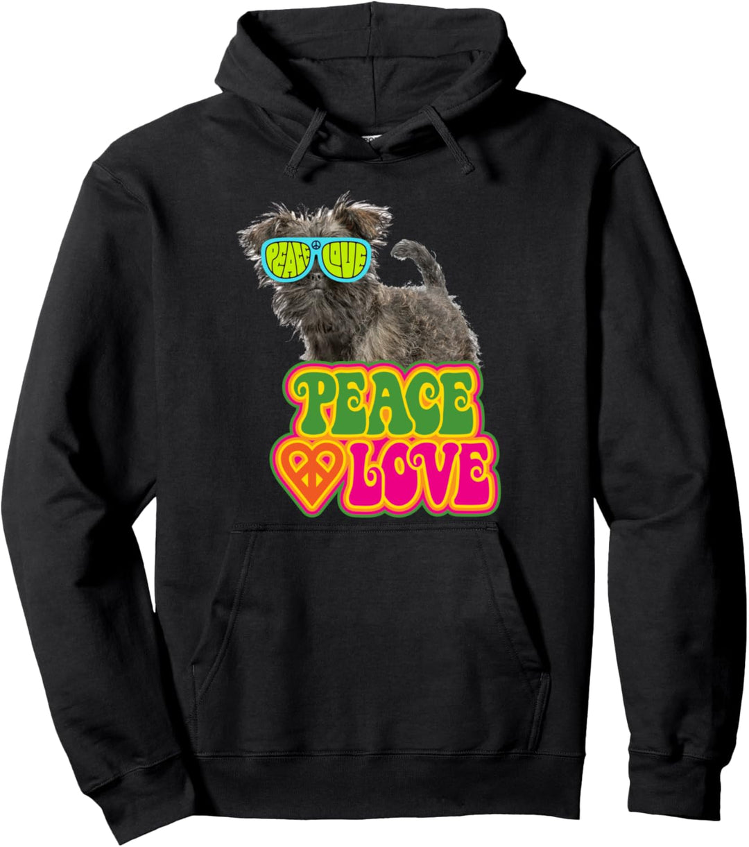 Peace Heart Love Dog Affenpinscher Pullover Hoodie