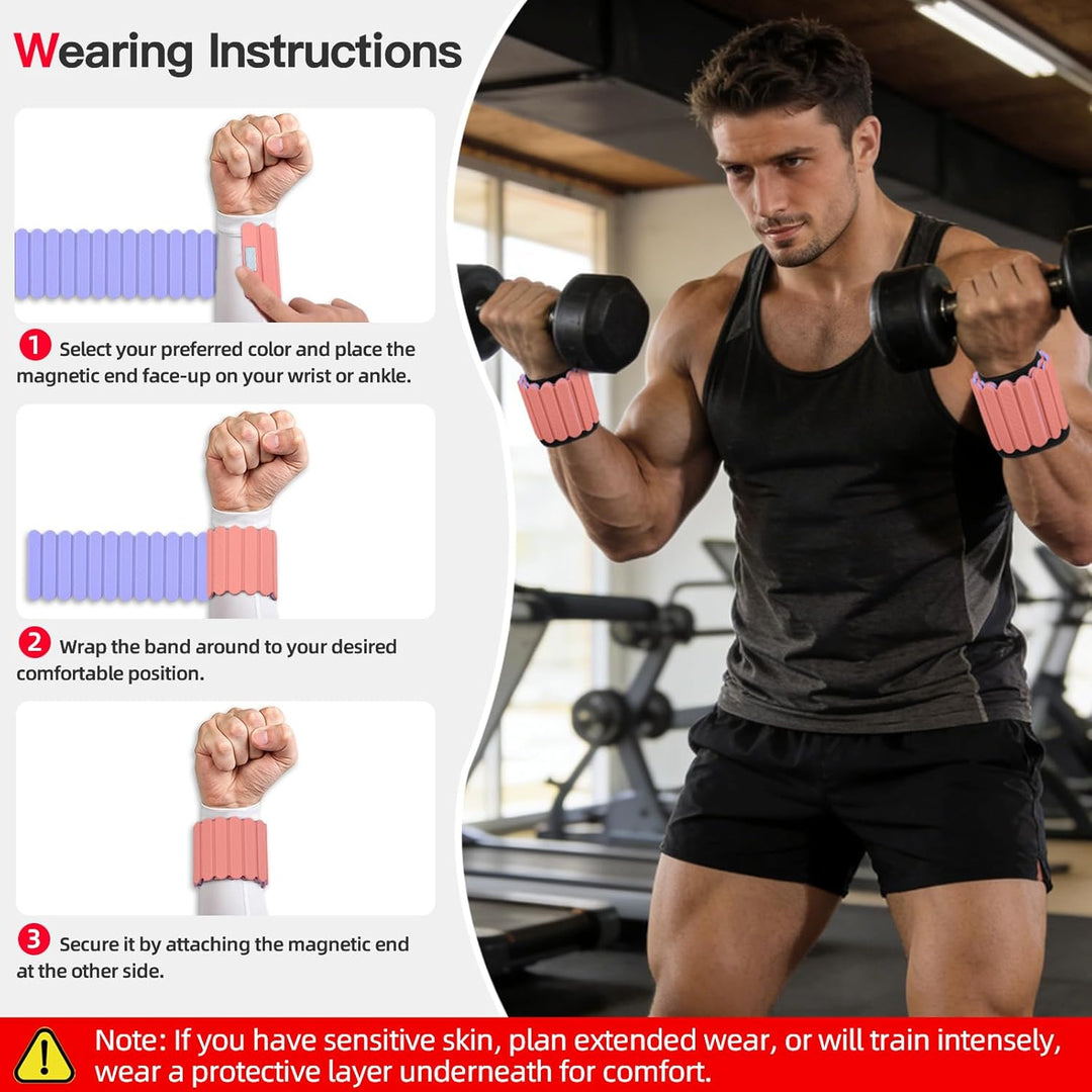 Abahub Magnetische Gewichte Hand Fuss Wrist Ankle Weights Handgelenk Gewichte für Beine und Arme Set