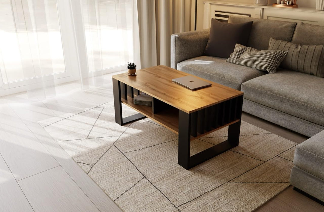 Meble Pitus Couchtisch - Wohnzimmertisch Modern - Couchtisch mit Stauraum 90 x 50 x 50cm - Tisch für