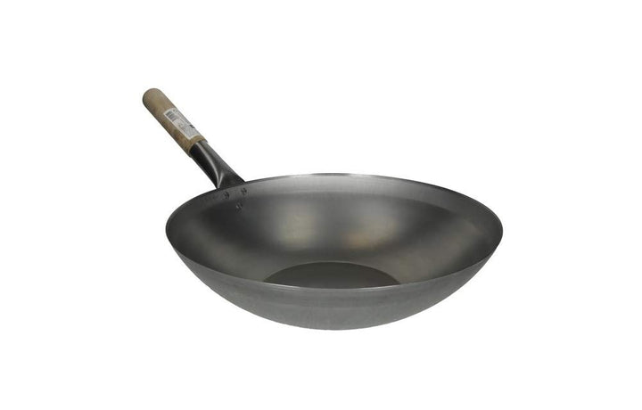 bick.shop Wok 33cm flacher Boden Eisenwok Wokpfanne original asiatisch auch Gastronomie