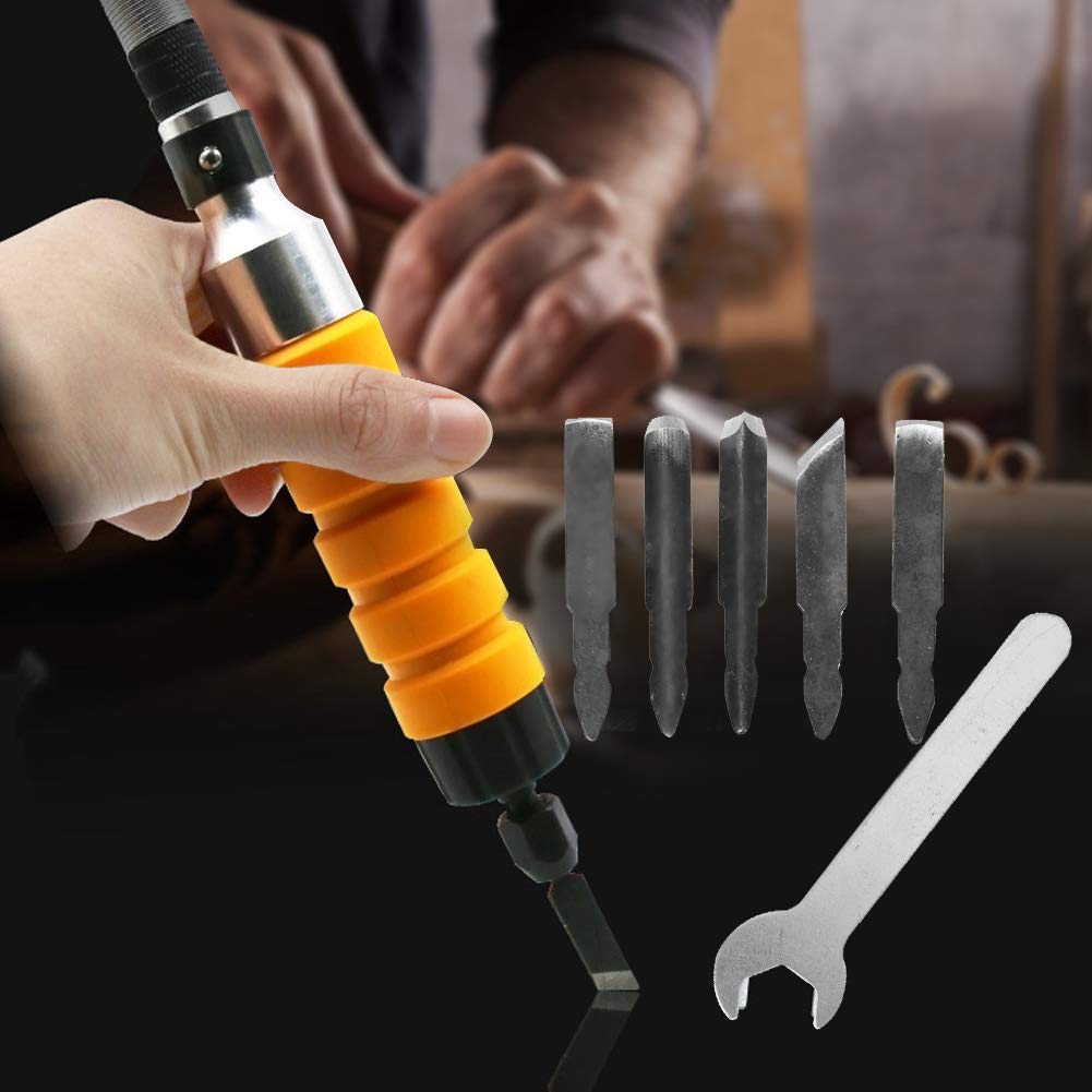 Holzschnitzerei-Meissel, 5 Spitzen Holzmeissel-Kit Elektrischer Holzmeissel-Schraubenschlüssel mit f