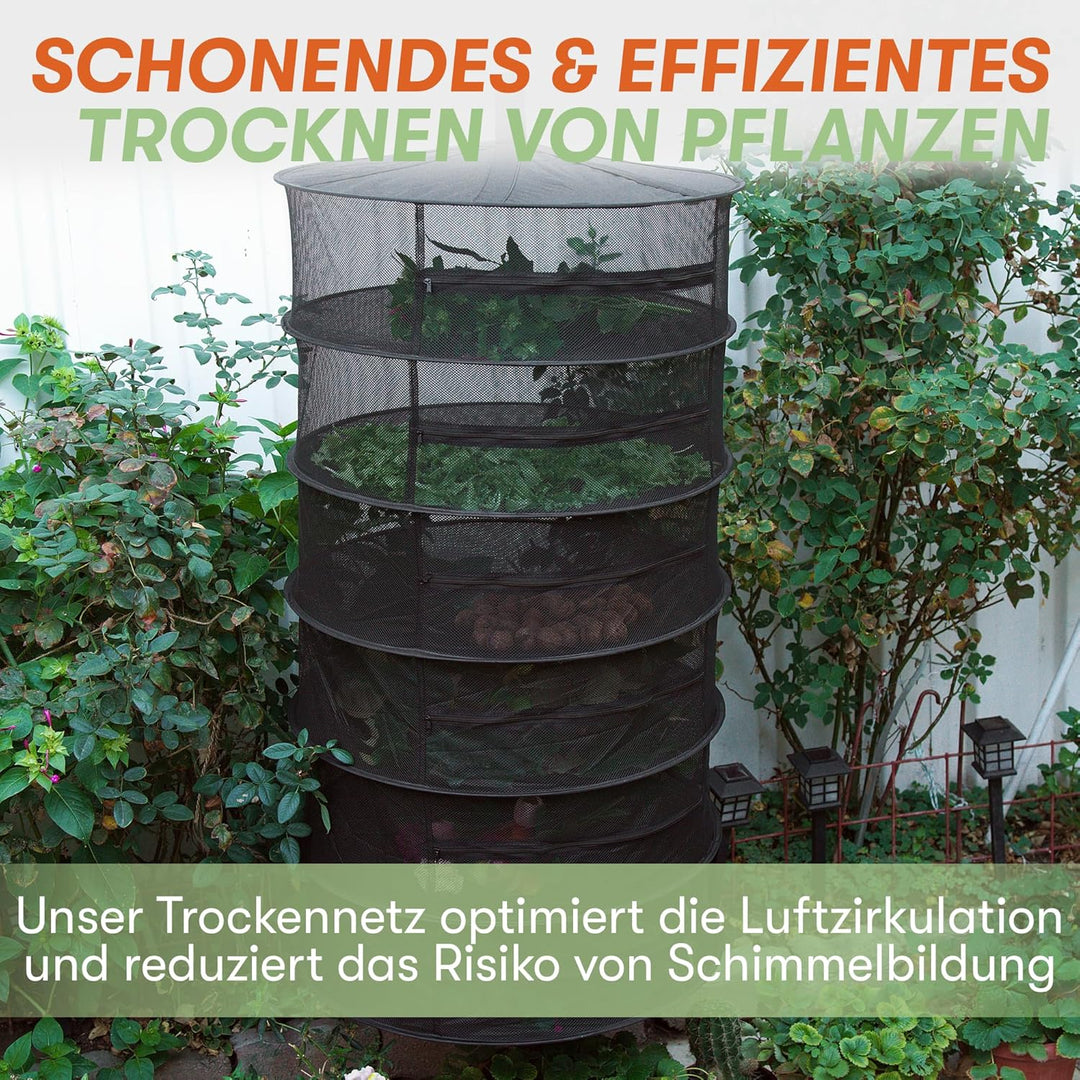 Hochwertiges Trockennetz für Kräuter – Trocknungssystem mit Reissverschluss für Grow Zelt oder Gewäc