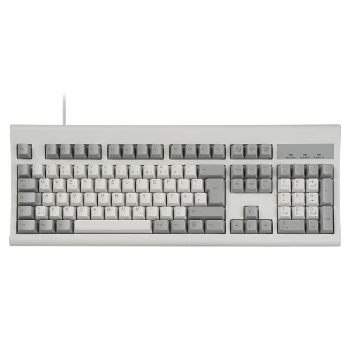 Perixx PERIBOARD-106M, USB-Kabelgebundene Tastatur in Vollformat mit ergonomischen Design, Retro/Vin