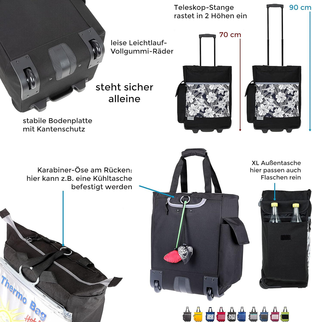 Alessandro Einkaufsroller EInkaufsroller Shoppingtrolley Einkaufstrolley (12895 Black