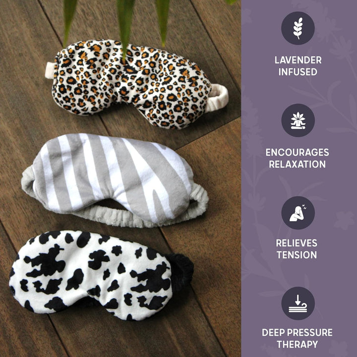 LEVEL Deep Therapy Lavender Weighted Wheat Eye Masks - Microwaveable & Freezable - Soothing Heat Mas