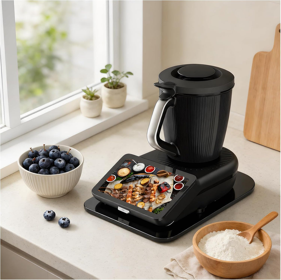 Gleitbrett für Thermomix TM7 | Acryl-Schiebebrett mit Teflon-Gleitpads, rutschfest, ohne Rollen, sch