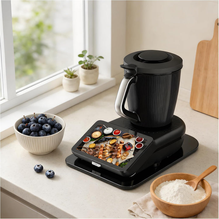 Gleitbrett für Thermomix TM7 | Acryl-Schiebebrett mit Teflon-Gleitpads, rutschfest, ohne Rollen, sch