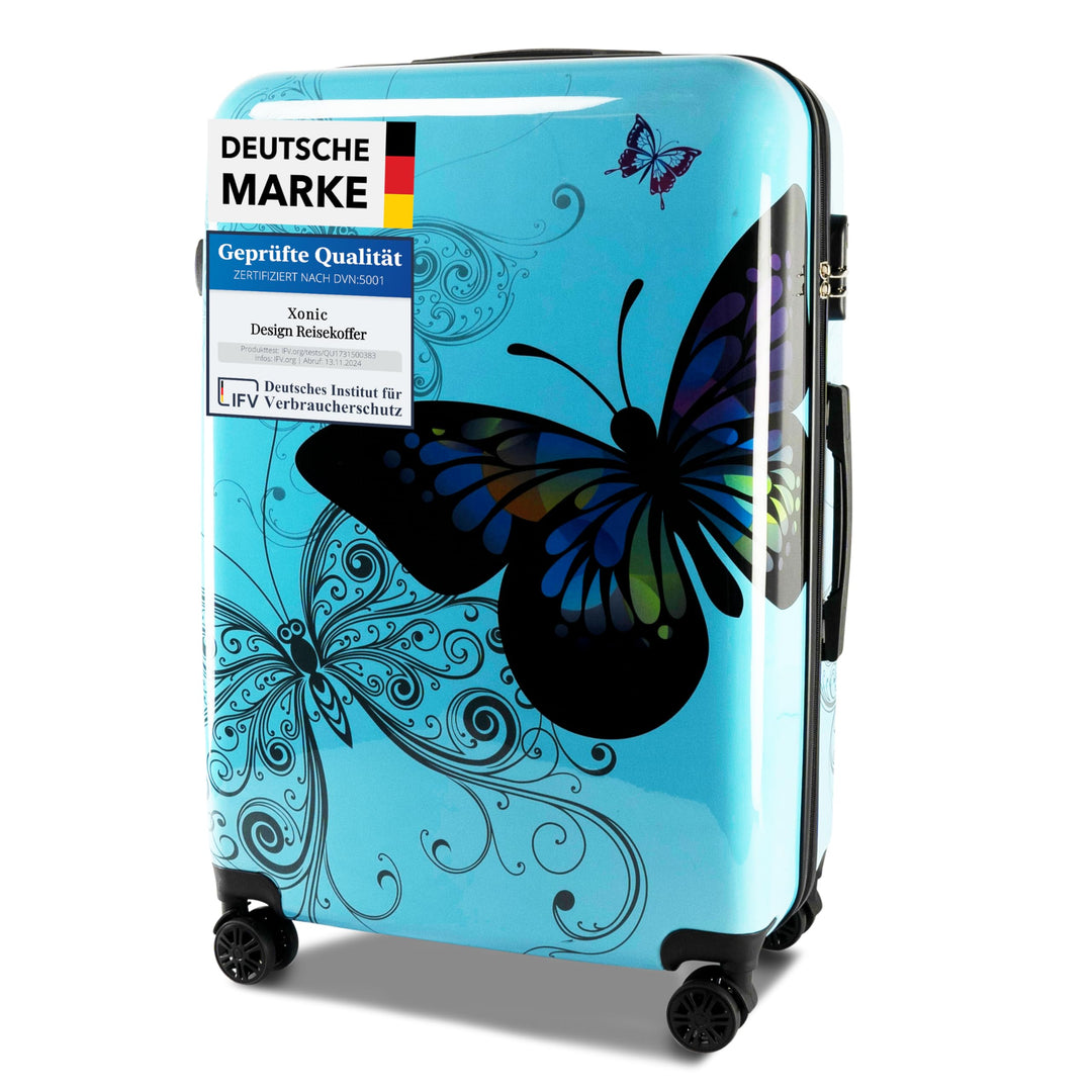 Xonic Design Reisekoffer - Hartschalen-Koffer mit 360° Leichtlauf-Rollen - hochwertiger Trolley mit