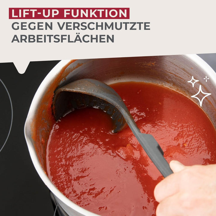 FACKELMANN Statement Silikon Küchenhelfer-Set 3er Pack – Schlitzwender, Servierlöffel & Schöpflöffel