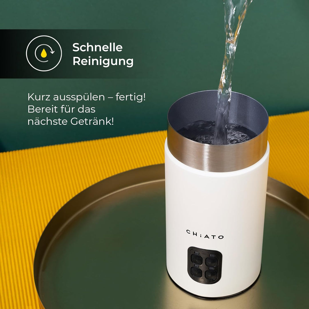 milkPLAY Milchaufschäumer Elektrisch & Milchschäumer - 4- in-1 Milk Frother, Milchkocher & Milchwärm