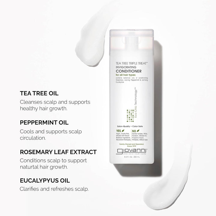 Giovanni Cosmetics Tea Tree Triple Treat Invigorating Conditioner, 24 Oz
