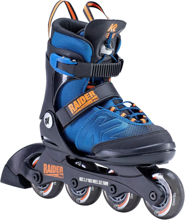 K2 Skates Raider Pro Inline Skates M (EU: 32-37 / UK: 13-4 / US: 1-5) black - blue - orange, M (EU: