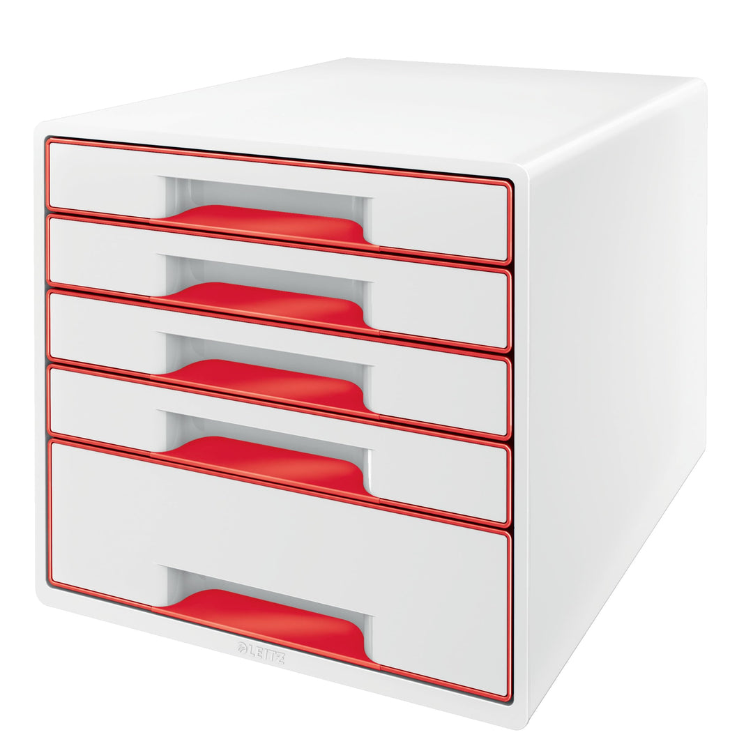 Leitz CUBE Schubladenbox mit 5 Schubladen, Hochwertiger A4-Schreibtisch-Schubladenschrank inkl. tran