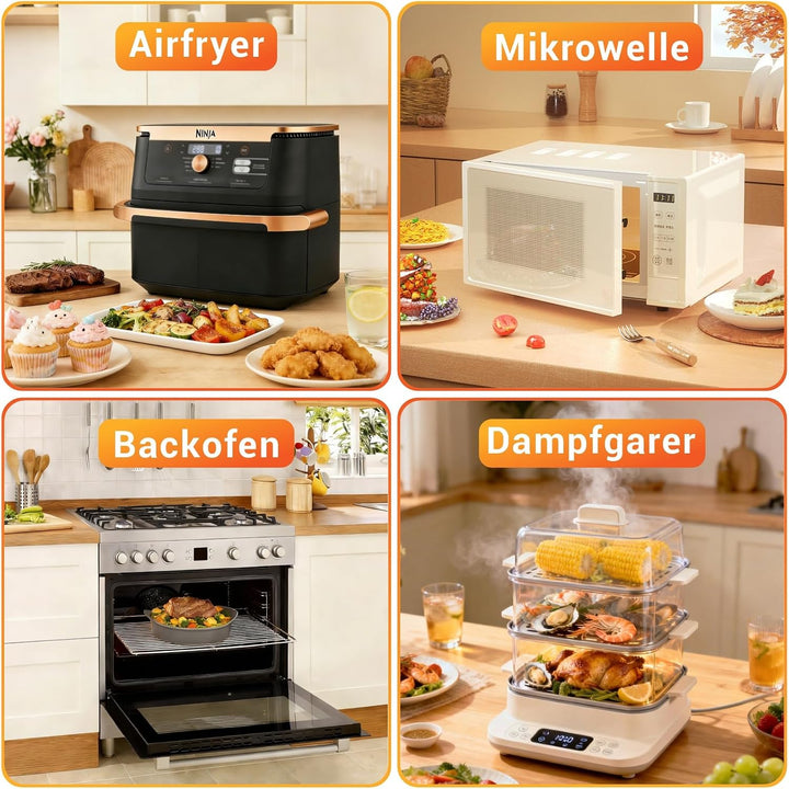 Silikonform Zubehör für Ninja Foodi Flexdrawer Heissluftfritteuse AF500EU | 3Pcs Faltbar Airfryer Zu