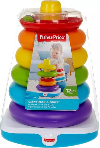 Fisher-Price GJW15 - GJW15 Gigantische Farbring Pyramide, Stapelspielzeug mit Ringen für Babys und K