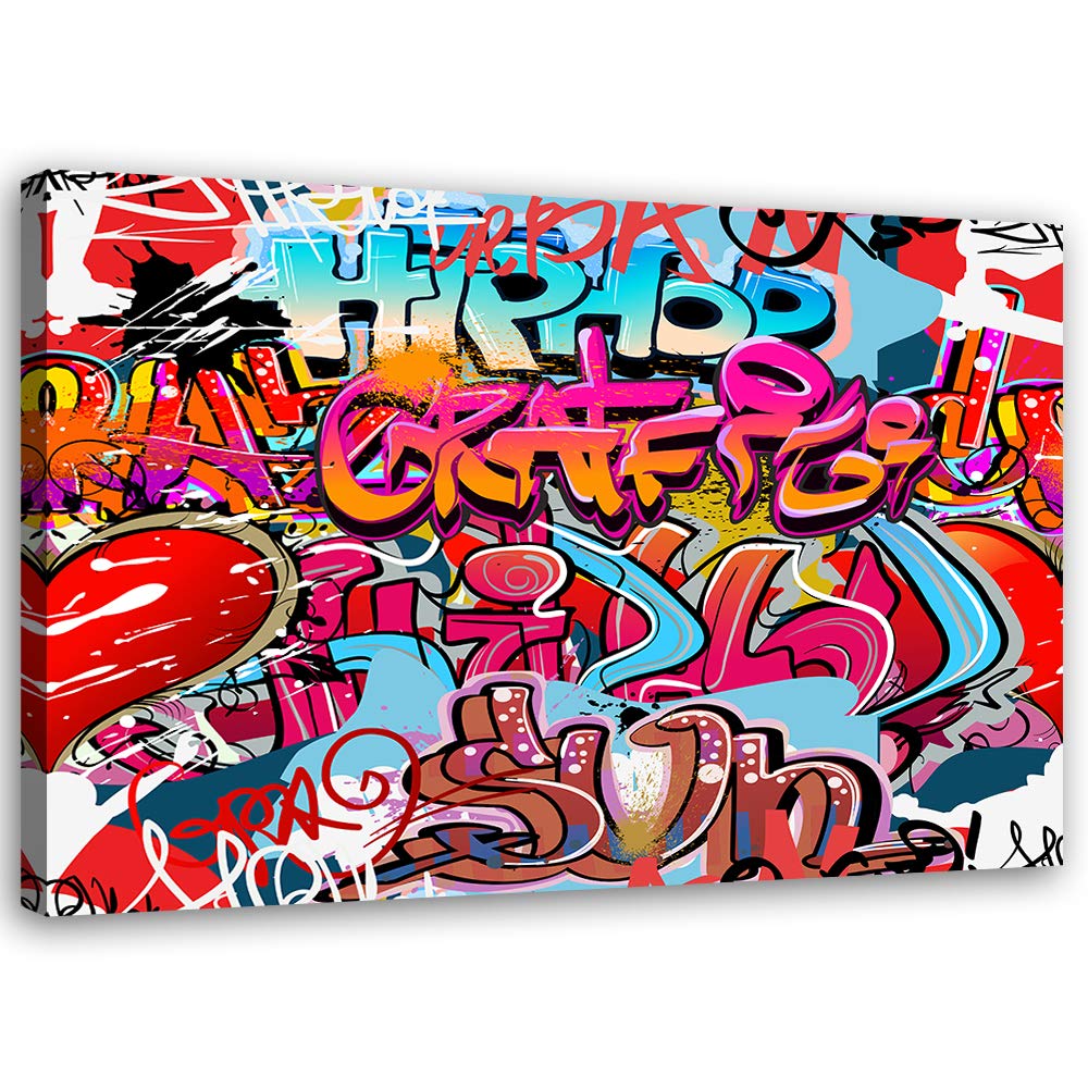 Feeby Wandbild Street Art Druckbild Leinwandbild abstrakt Rot 100x70 cm M14499 100x70 cm, M14499 100