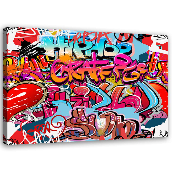 Feeby Wandbild Street Art Druckbild Leinwandbild abstrakt Rot 100x70 cm M14499 100x70 cm, M14499 100