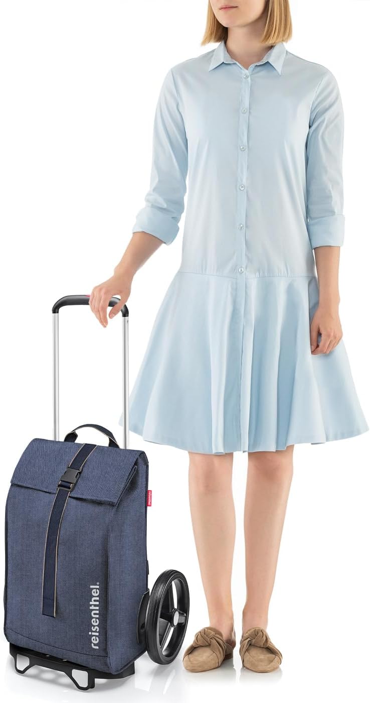 reisenthel Citycruiser Herringbone Dark Blue – Praktische Einkaufstasche mit Mehreren grossen Fächer