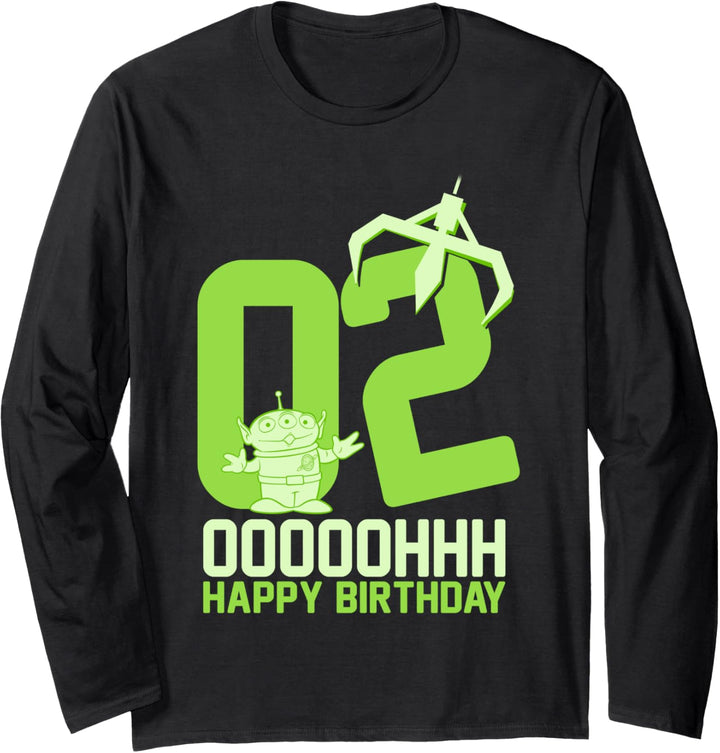 Disney Pixar Toy Story Aliens OOOOH Happy 2nd Birthday Langarmshirt