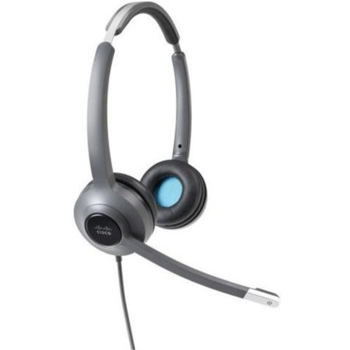 Cisco Systems Headset 522, kabelgebundenes 3,5-mm-Doppel-On-Ear-Headset mit USB-A-Adapter, dunkelgra