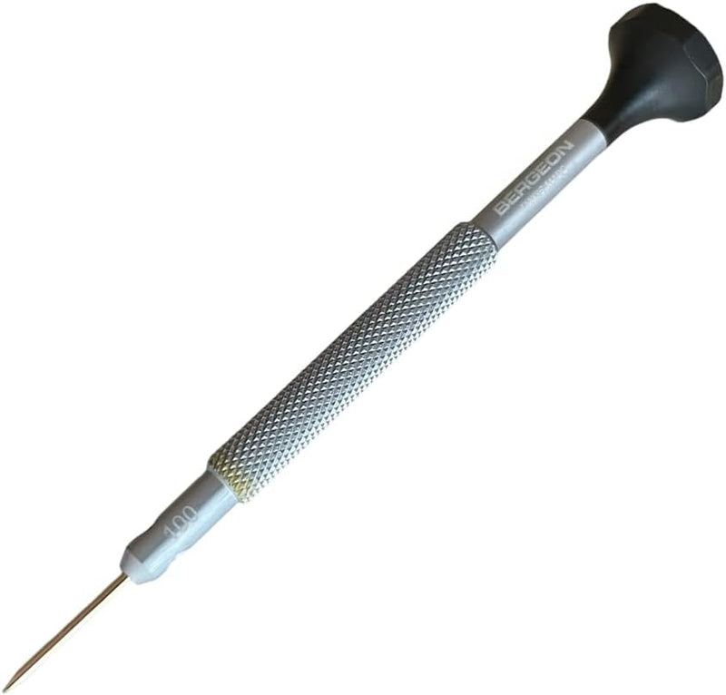 Bergeon 31081-100 Schraubendreher mit eloxiertem Aluminiumkörper 1,00 mm, schwarz