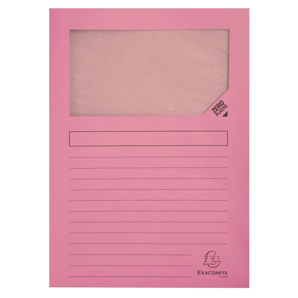 Exacompta 50156E Packung mit 100 Fenstermappen Super, PEFC zertifiziert, Karton 160g/qm, praktisch u