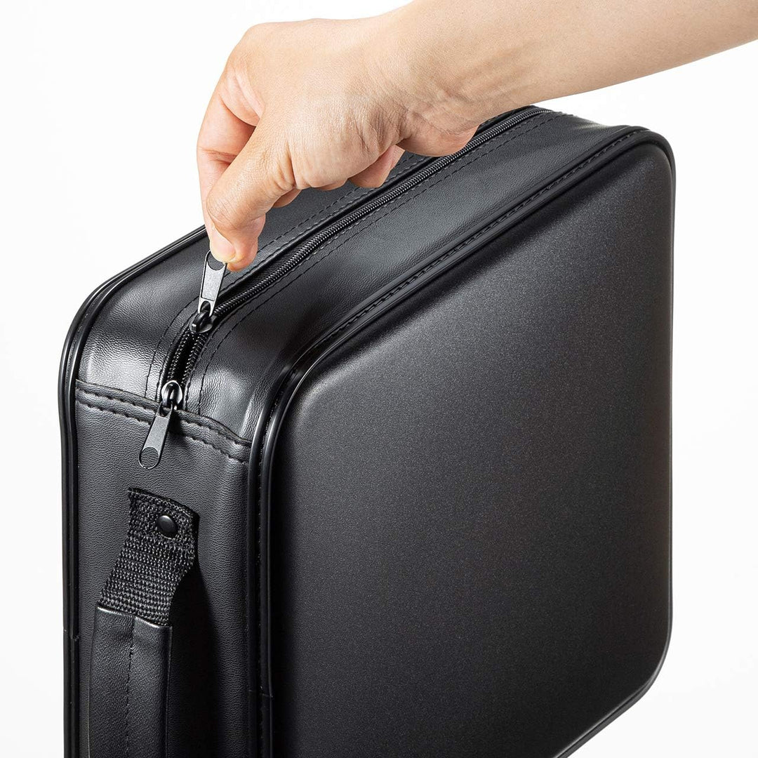 SANWA CD Tasche 320 Kapazität, Tragbare CD/DVD/Blu-ray Aufbewahrung mit Reissverschluss und Griff, H