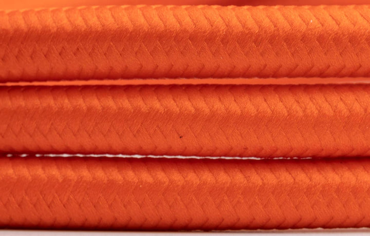 Pendelleuchte einflammig light edition 7,5 x 16 cm, Wohnzimmerlampe hängend mit Textilkabel Orange 0