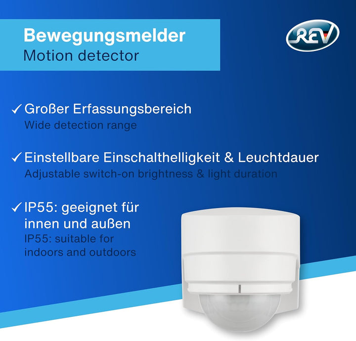 REV 0075362103 Bewegungsmelder, McSensor 360°/12m, Dämmerungsr. 15Min. 2300W, 600VA, weiss Weiss 230