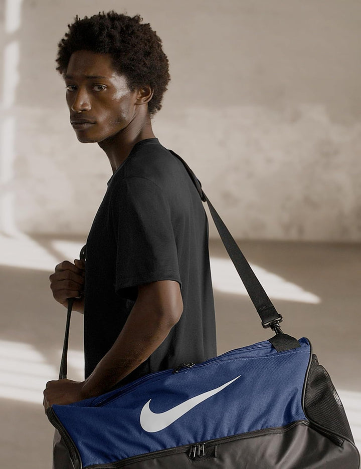 Nike Brasilia 9.5 Trainingstasche (Medium, 60 l), DH7710 Midnight Navy/Black/White 60L, Midnight Nav