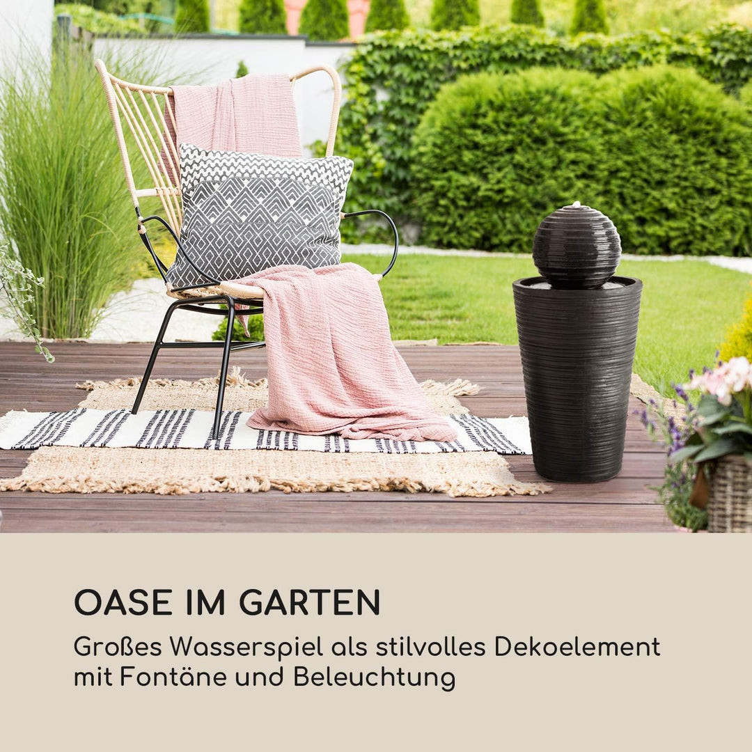blumfeldt Liquitorre XL Gartenbrunnen - Wasserspiel, Solarbrunnen, Pumpe: 200 l/h / IPX8, Solarpanel