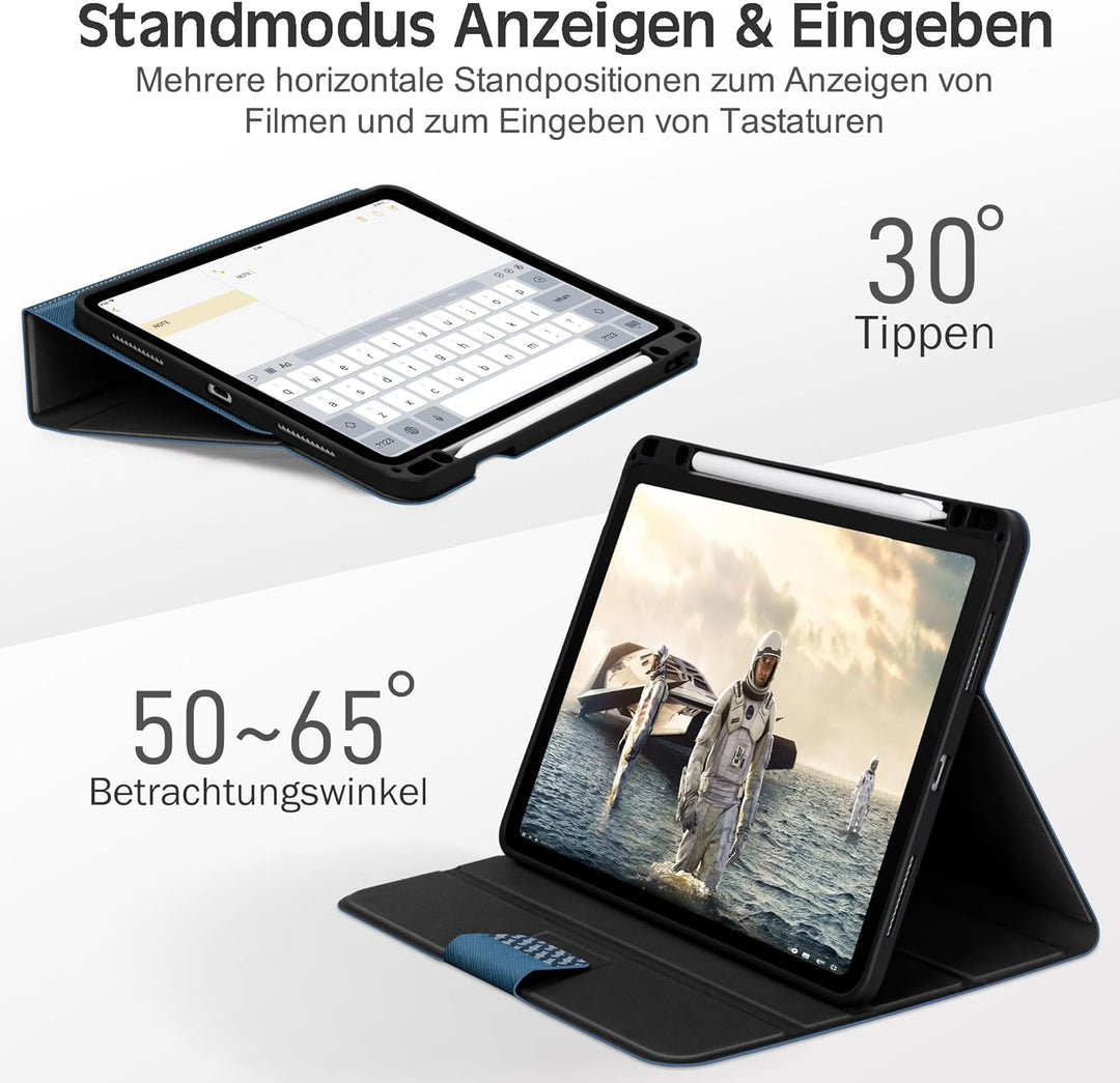 KingBlanc Hülle für iPad Pro 12,9 Zoll 2022 6. Generation 2021/2020/2018 (5./4./3. Gen) mit Stifthal