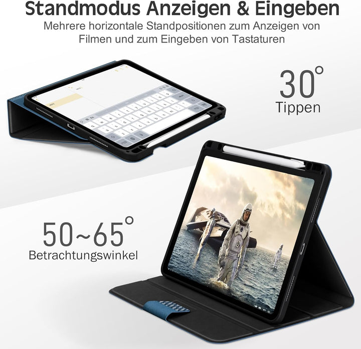 KingBlanc Hülle für iPad Pro 12,9 Zoll 2022 6. Generation 2021/2020/2018 (5./4./3. Gen) mit Stifthal