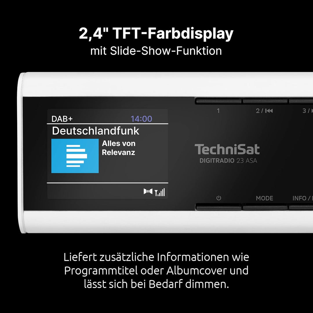 TechniSat DIGITRADIO 23 ASA – Küchen Unterbauradio mit Automatic Safety Alert (ASA, DAB Küchenradio,