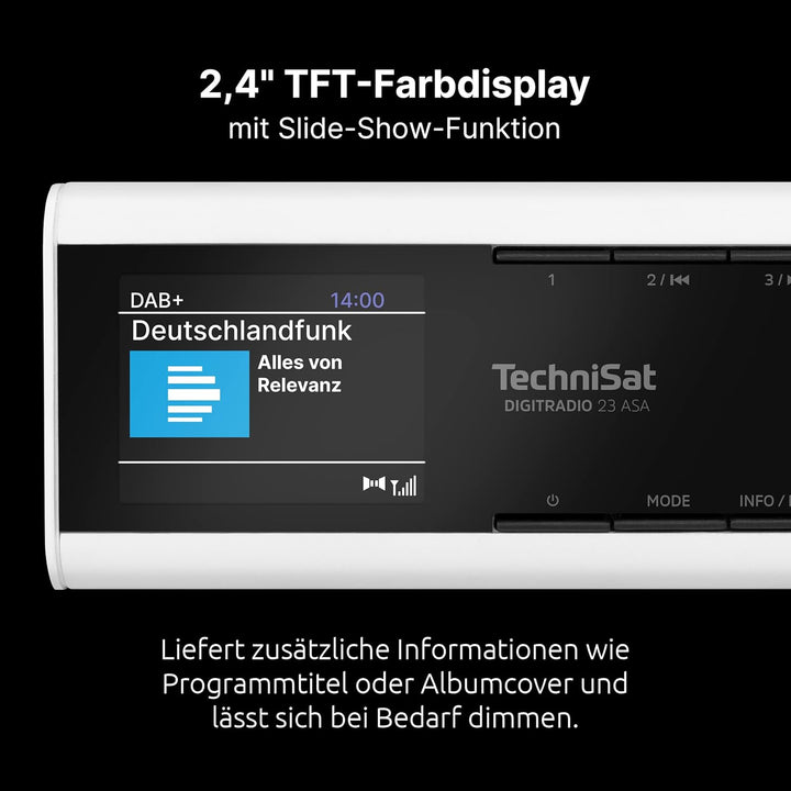 TechniSat DIGITRADIO 23 ASA – Küchen Unterbauradio mit Automatic Safety Alert (ASA, DAB Küchenradio,