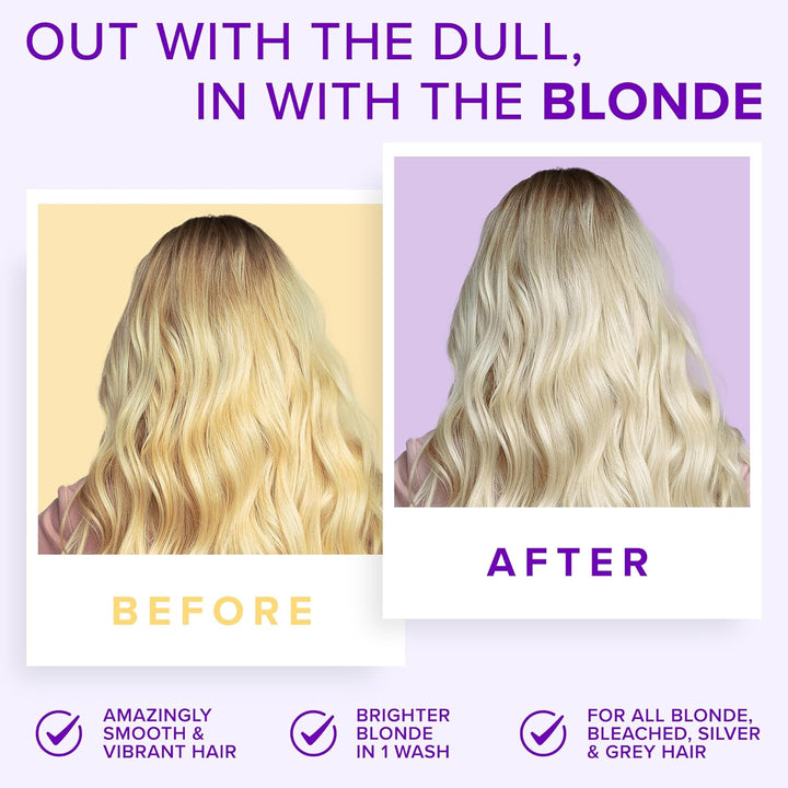 Blond Shampoo (500ml) Sulfatfreies Silbershampoo für Blondes Haar Graues Haar Gebleichtes Haar Blaue