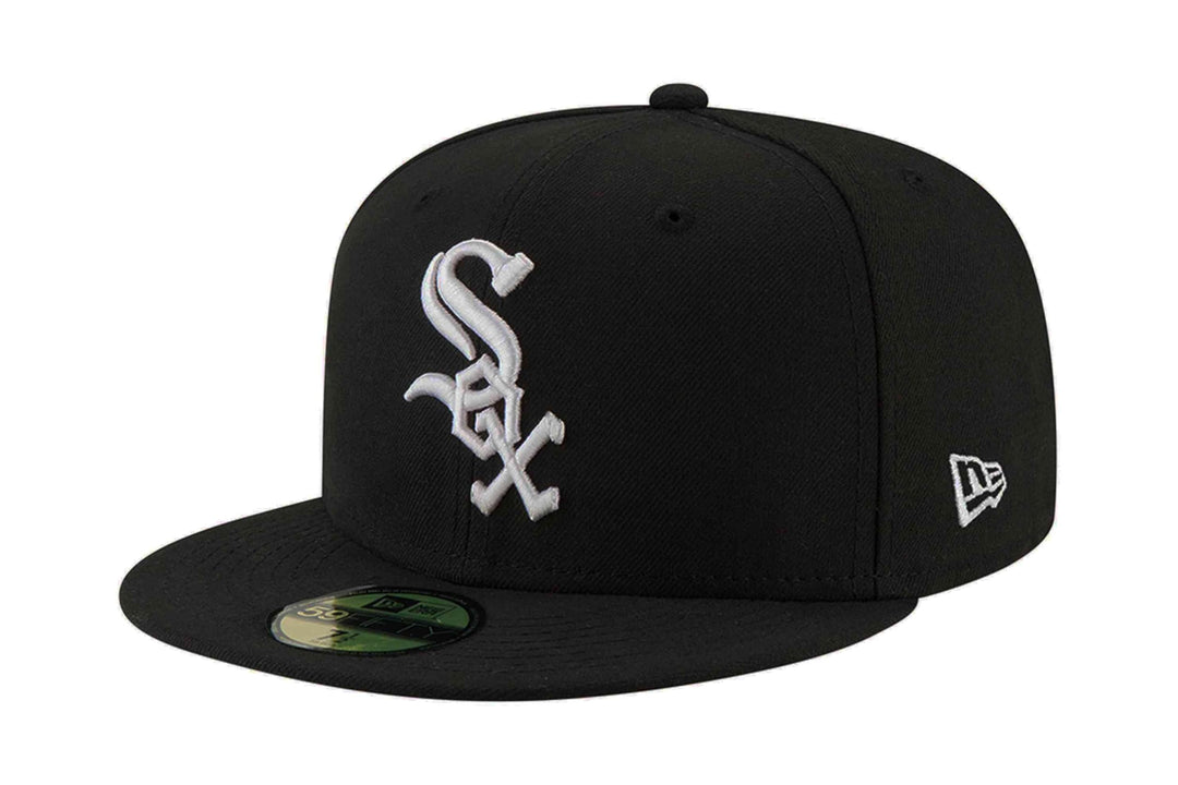 New Era Chicago White Sox Black Base 59Fifty Basecap 64 Navy, 64 Navy