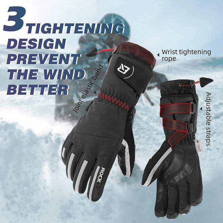 ROCKBROS Winterhandschuhe Fahrradhandschuhe Herren Winddicht M, M