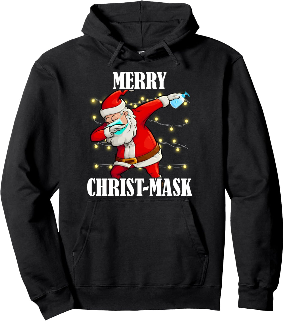 Weihnachten 2020 Santa Dabbing tragende Maske Pullover Hoodie