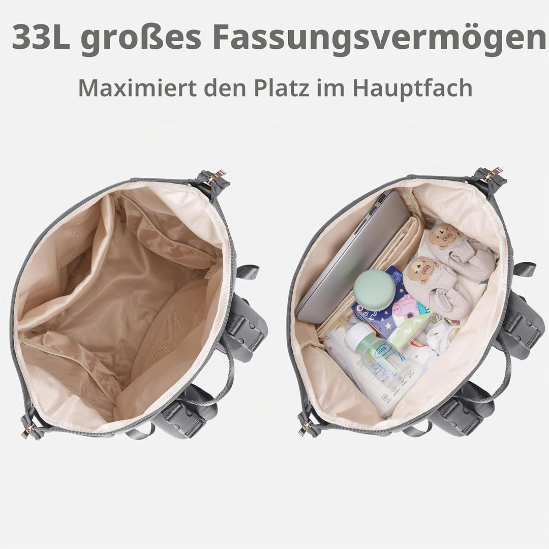 CEI-CEI Baby Wickeltasche/Rucksack mit Isolierter Flaschentasche, Wasserdichtes Neoprengewebe, Wicke