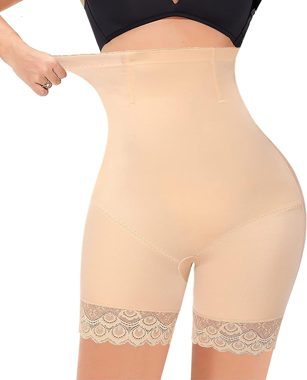 Bauchweg Unterhose Damen Shapewear Spitze Miederhose Figurformende Unterwäsche Hohe Taille Miederpan