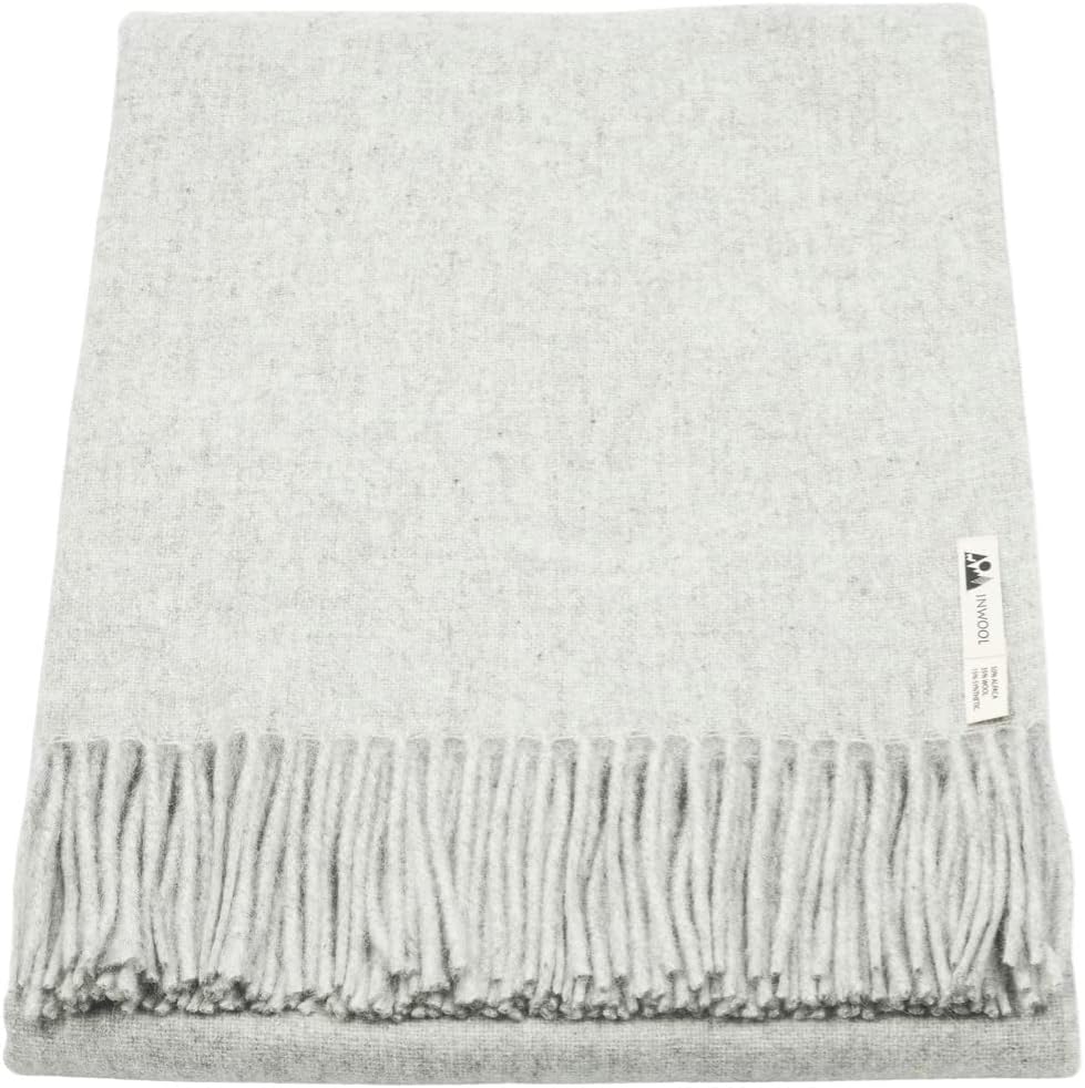 Generisch Alpaka Decke Wolldecke Kuscheldecke Plaid Classic 150x200 - Classic Hellgrau