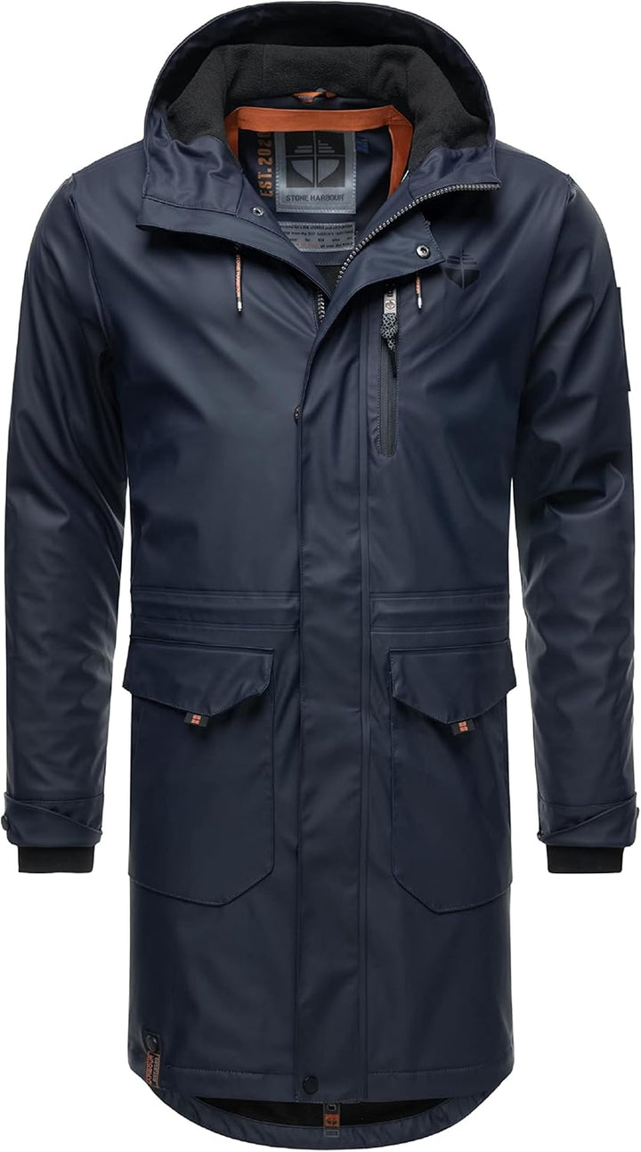 STONE HARBOUR Warmer Regenponcho gefütterter Regenmantel wasserdicht mit innenliegendem Tragegurt un