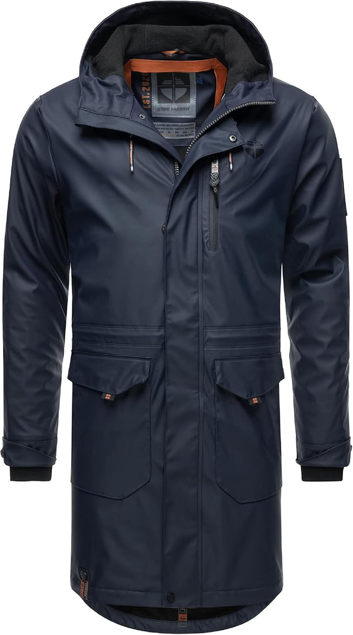 STONE HARBOUR Warmer Regenponcho gefütterter Regenmantel wasserdicht mit innenliegendem Tragegurt un