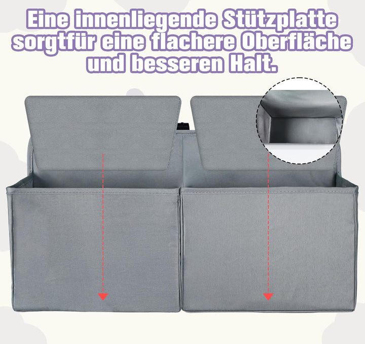 Laufstall Baby 120x120 cm mit Spielmatte und 2 Aufbewahrungstaschen,Laufgitter Baby mit Matratze,Bab