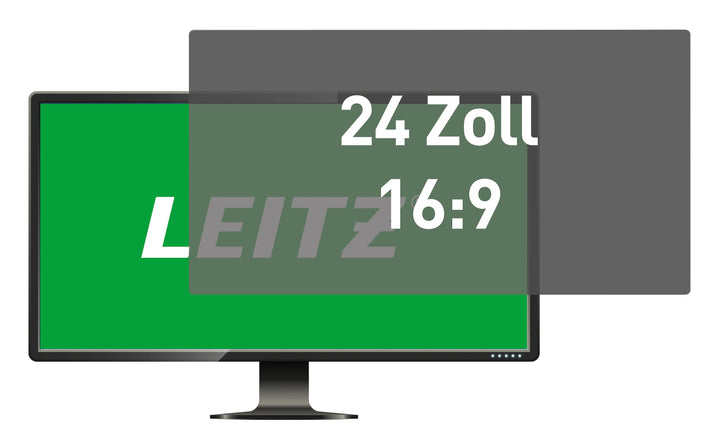 Leitz Monitor Blickschutzfilter 24 Zoll (16:9), Abnehmbare Schutzfolie, Mit Blaulichtfilter und Blen