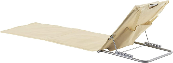 [en.casa] Strandmatte Cellorigo 2er Set Strandliege klappbar Beige Sonnenmatte mit 5-Fach Verstellba