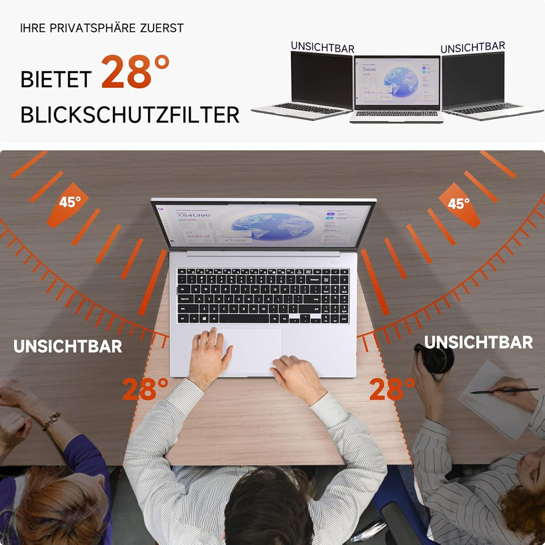 Magnetischer sichtschutz für 14 Zoll Laptop 16:9, Abnehmbarer Sichtschutzfolie, Anti Blaulicht Blend