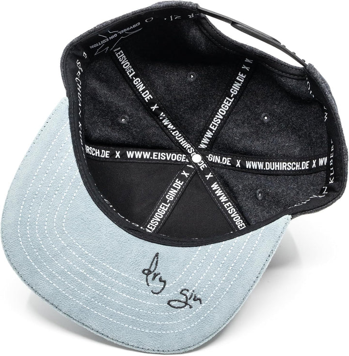 Du Hirsch Bayerisches Snapback Cap Eisvogel Gin Dunkelgrau Filz One Size