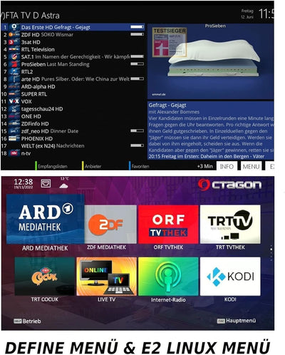 OCTAGON SX88 V2 4K UHD S2+IP 1xDVB-S2 E2 Linux Smart TV Sat Receiver + 600Mbit WLAN, Multiboot SW: D